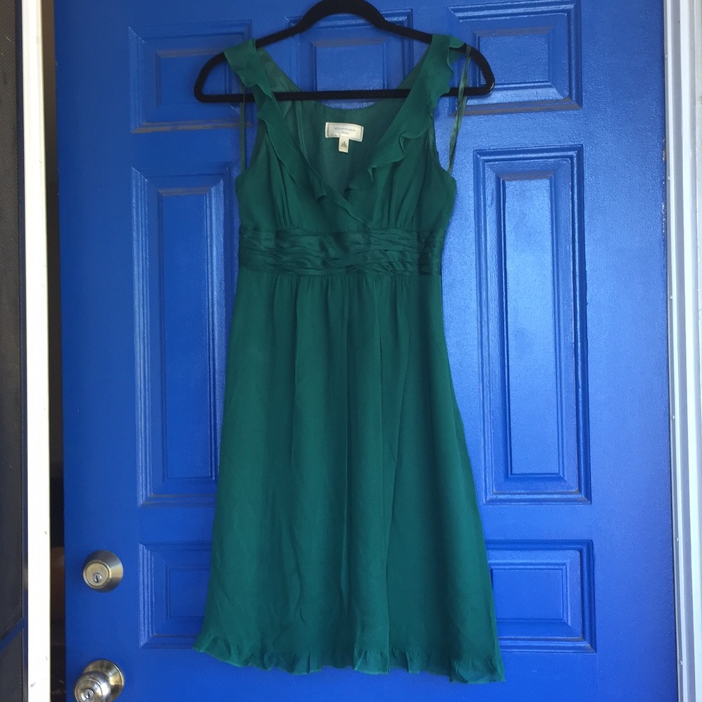Emerald Anthropologie dress